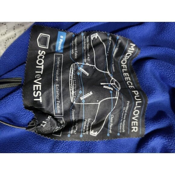 ScottEvest Fleece 1/4 Zip Utility Sweater Blue Mens Size XLarge TEC Pockets - Picture 5 of 11